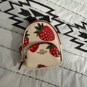 Coach strawberry mini backpack bag charm